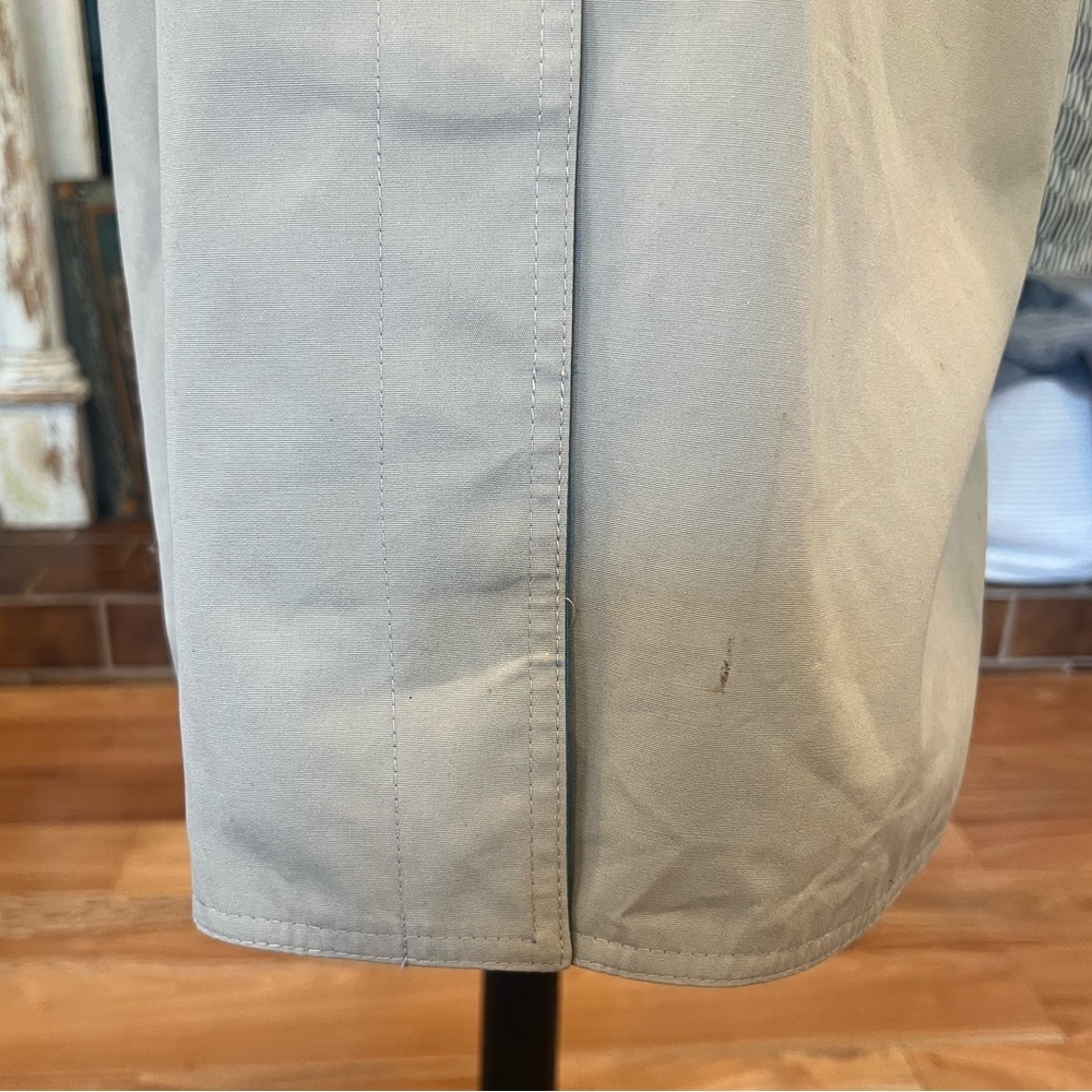 Vintage Forecaster of Boston Reversible Teal Blue and Tan Trench Coat Size 16 - Picture 8 of 13